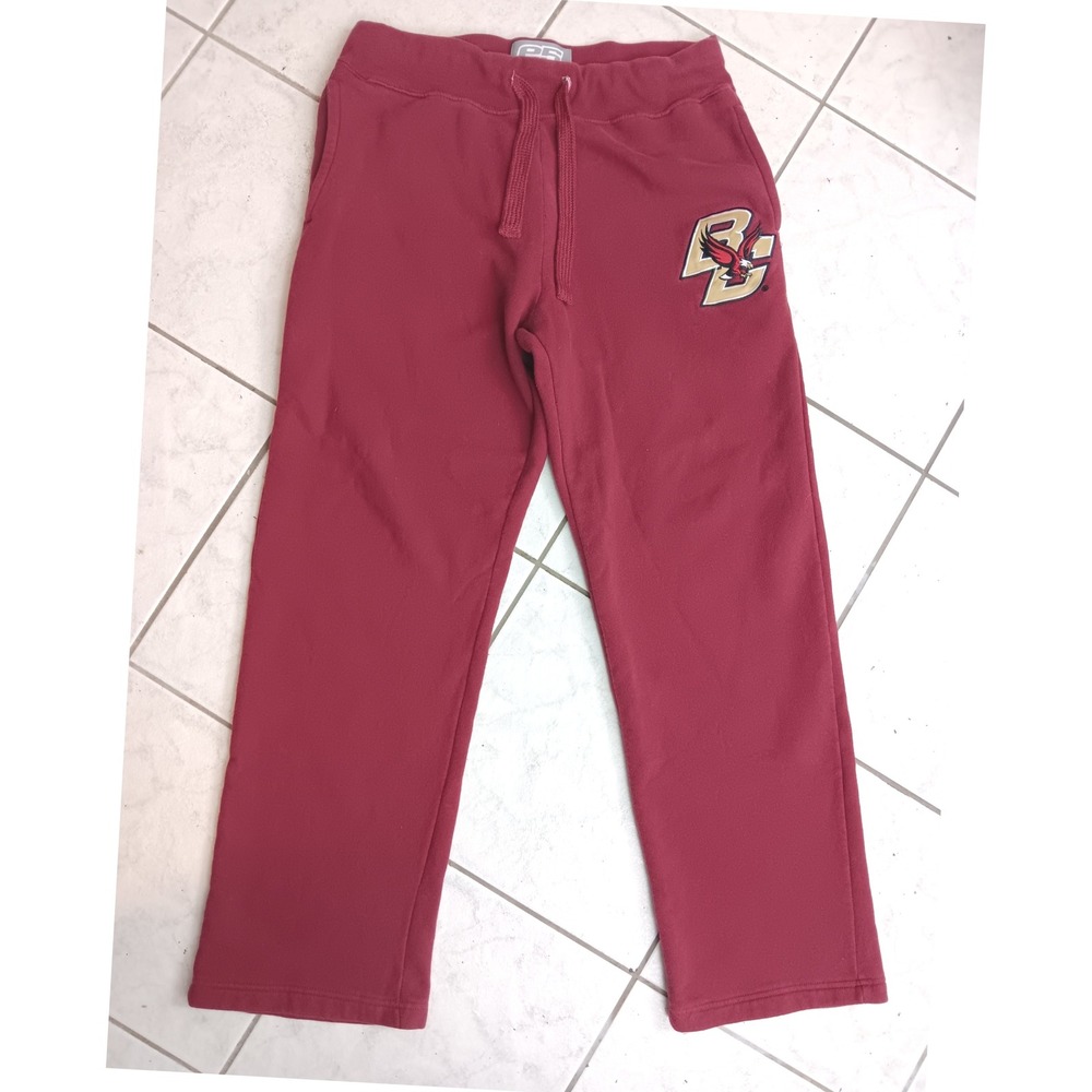Maroon‎ BC Eagles Sweatpants Joggers Mens Large Drawstring Logo Athletic